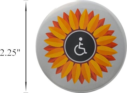 دبوس الإعاقات الخفية - عباد الشمس - زر واحد كبير 2.25 بوصة pinback in Kuwait