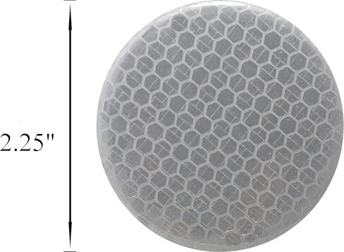 High Visibility Reflective Buttons for Bicyclists and Runners - pin to clothing and backpacks - silver - 2.25", pack of 10 pinback reflectors in Saudi Arabia