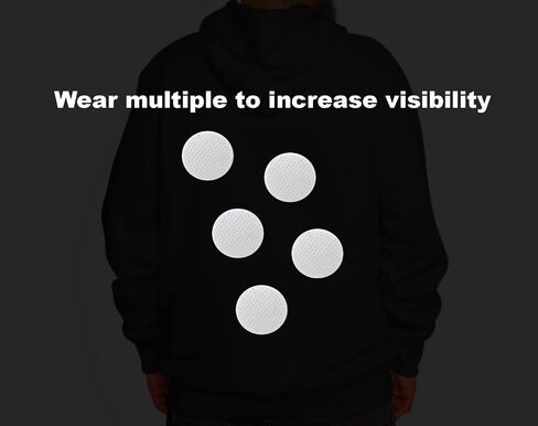 High Visibility Reflective Buttons for Bicyclists and Runners - pin to clothing and backpacks - silver - 2.25", pack of 10 pinback reflectors in Saudi Arabia