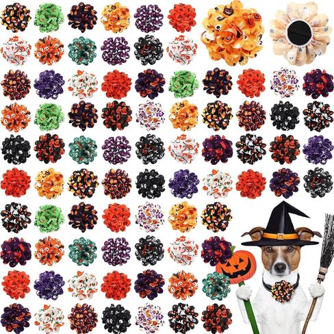 Silkfly 80 Pieces Easter Dog Flowers Spring Dog Collar Flowers Rabbit Eggs Dog Charms Grooming Accessories Dog Bow Tie Flower for Puppy Dog Cat Easter Collar Attachment Embellishment in Saudi Arabia