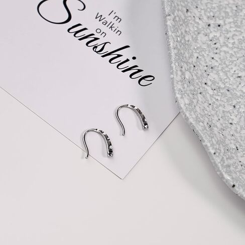 Tiny Gold Pull Through Earrings – Delicate Small Threader Earrings for Women, Minimalist Gold Sleep Earrings Featuring Subtle Textured Detailing for Daily Wear in Saudi Arabia