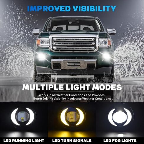Fog Lights Compatible with 2015 2016 2017 2018 2019 Chevy Colorado with H16 12V 19W Driving Fog Lights Lamps in Saudi Arabia