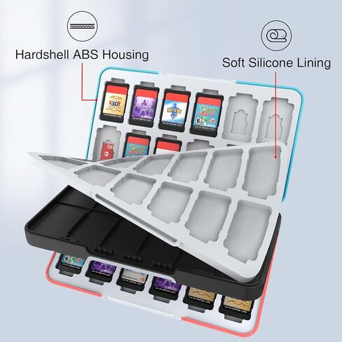 HEIYING Game Card Case for Nintendo Switch&Switch OLED,Portable Switch Lite Game Card Storage with 48 Game Card Slots and 24 Micro SD Card Slots in Kuwait