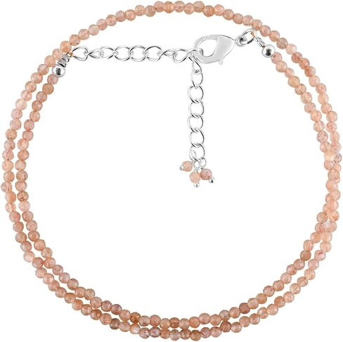 Natural Red Garnet Gemstone Full Beaded Choker Necklace, Energy Healing Crystals, Silver Plated Chain, Gift for Women, January Birthstone, Women Jewelry, Valentine Gifts, 18inches in Saudi Arabia
