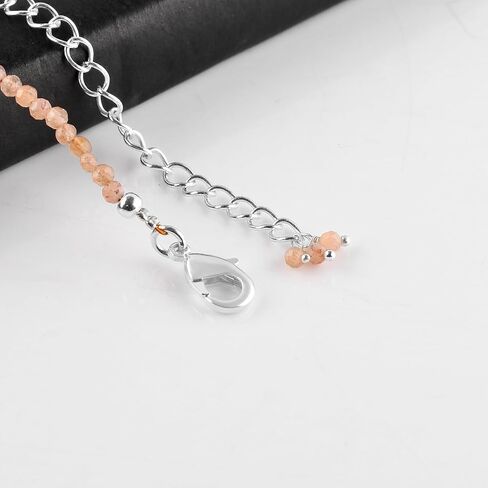 Natural Red Garnet Gemstone Full Beaded Choker Necklace, Energy Healing Crystals, Silver Plated Chain, Gift for Women, January Birthstone, Women Jewelry, Valentine Gifts, 18inches in Saudi Arabia