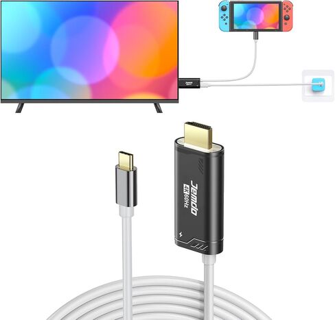 JINGDU USB C to HDMI Cable Compatible with Nintendo Switch 2017/OLED, USB-C HDMI Cable Replaces the Original Switch Dock for TV Screen Mirroring, 4K30Hz, Blue in Kuwait