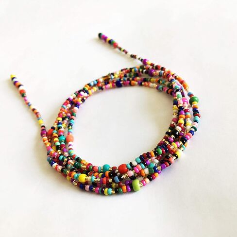 قلادة حبة ملونة ، قلادة طويلة ربطة عنق ، قلادة لف ، حبة بذرة التفاف ، قلادة الولادة ، امرأة هدية عيد الميلاد ، قلادة مزخرفة بالخرز in Kuwait