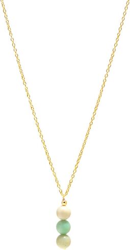 POSHPENDANT Handmade Natural Tiger Eye Beaded Pendant Necklace – 14K Gold Plated Chain – Minimalist Healing Jewelry for Women – Thoughtful Gift for Her in Kuwait