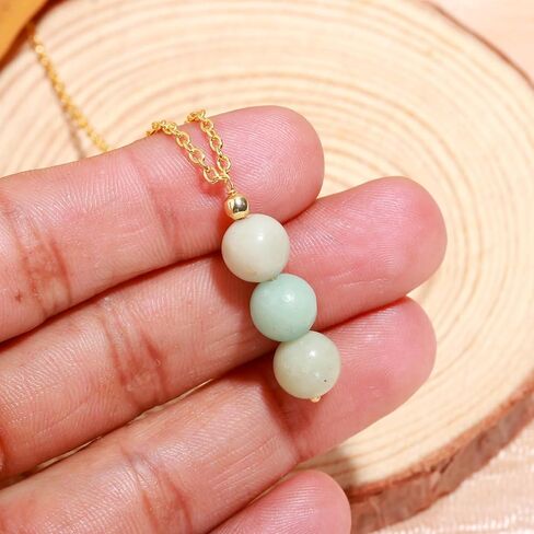 POSHPENDANT Handmade Natural Tiger Eye Beaded Pendant Necklace – 14K Gold Plated Chain – Minimalist Healing Jewelry for Women – Thoughtful Gift for Her in Kuwait