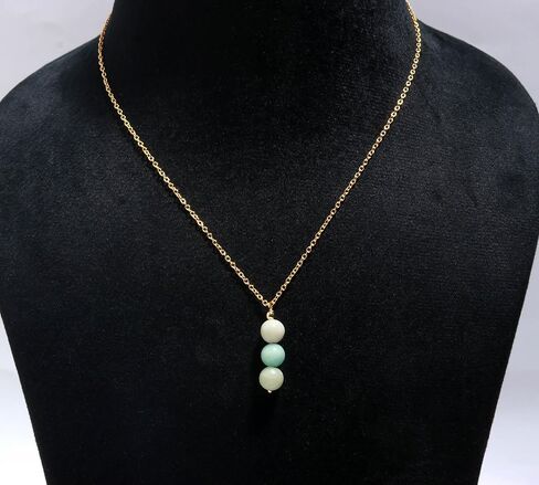 POSHPENDANT Handmade Natural Tiger Eye Beaded Pendant Necklace – 14K Gold Plated Chain – Minimalist Healing Jewelry for Women – Thoughtful Gift for Her in Kuwait