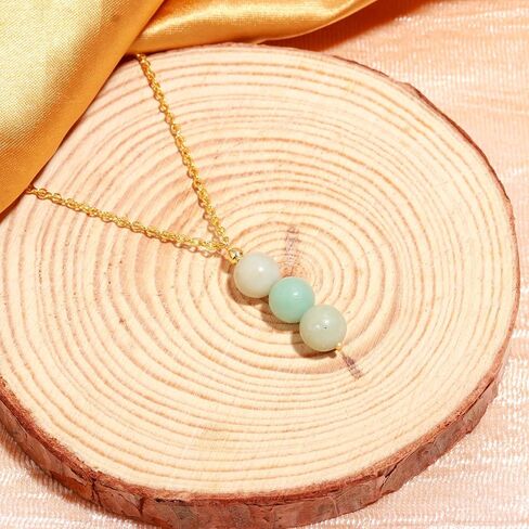 POSHPENDANT Handmade Natural Tiger Eye Beaded Pendant Necklace – 14K Gold Plated Chain – Minimalist Healing Jewelry for Women – Thoughtful Gift for Her in Kuwait