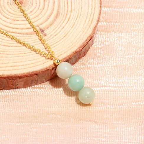 POSHPENDANT Handmade Natural Tiger Eye Beaded Pendant Necklace – 14K Gold Plated Chain – Minimalist Healing Jewelry for Women – Thoughtful Gift for Her in Kuwait