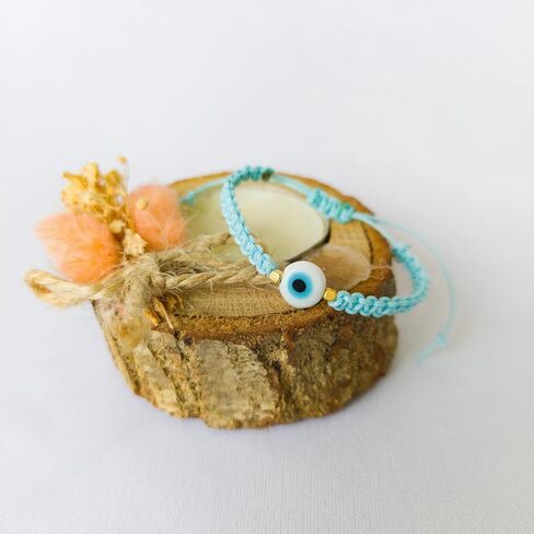 Evil Eye Bracelet for Mom and Baby, Matching Mom and Baby Bracelets, Baby Protection Macrame Braded Bracelet Adjustable size in Saudi Arabia