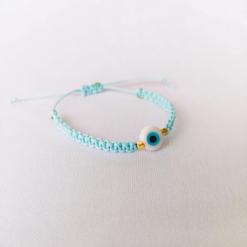 Evil Eye Bracelet for Mom and Baby, Matching Mom and Baby Bracelets, Baby Protection Macrame Braded Bracelet Adjustable size in Saudi Arabia