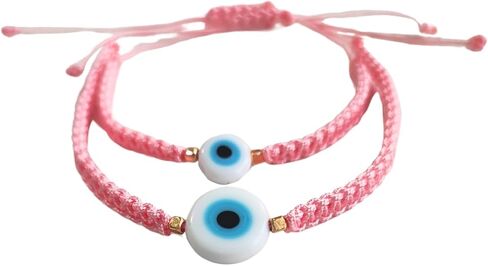 Evil Eye Bracelet for Mom and Baby, Matching Mom and Baby Bracelets, Baby Protection Macrame Braded Bracelet Adjustable size in Saudi Arabia