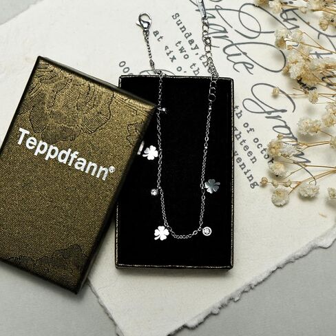Lucky Four Leaf Clover Bracelet for Women Silver Clover Bracelet, Stylish 4 Leaf Clover Jewelry, Perfect Lucky Charm Gift for Her, Adjustable and Lightweight in Saudi Arabia