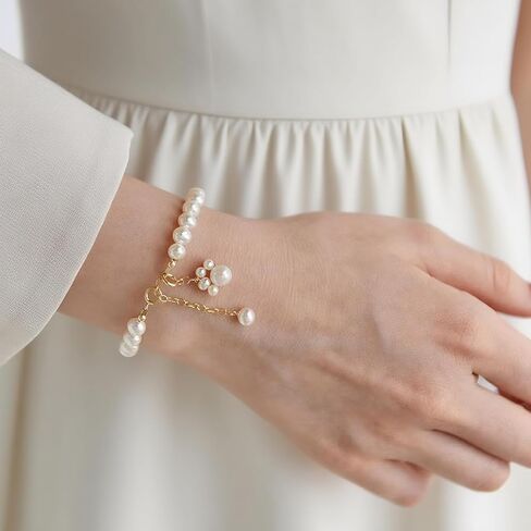 Cat Paw Pearl Bracelet للنساء-7 ملم لؤلؤات المياه العذبة المزروعة بالباروك ، وسلسلة نحاسية مطلية بالذهب 14K ، وهدية لطيفة لمحبي القط ، ومجوهرات لؤلؤة عصرية مع صندوق هدايا in Kuwait