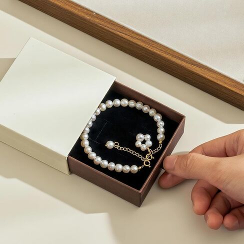 Cat Paw Pearl Bracelet للنساء-7 ملم لؤلؤات المياه العذبة المزروعة بالباروك ، وسلسلة نحاسية مطلية بالذهب 14K ، وهدية لطيفة لمحبي القط ، ومجوهرات لؤلؤة عصرية مع صندوق هدايا in Kuwait