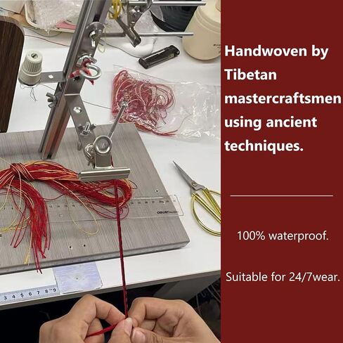 LUCKYDOLMA Tibetan Monk Handmade Blessed Five-Color Prayer Flags Lucky Red String Bracelet for Women - Gift of Amulet for Protection, Positivity, Health & Wealth from the Himalayas. in Saudi Arabia