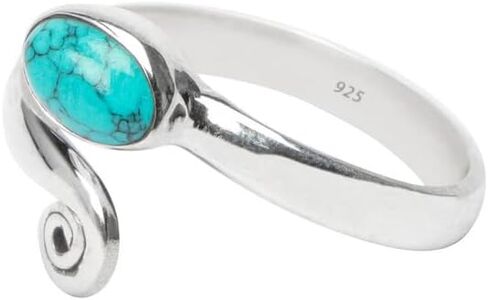 Turquoise Stone Toe rings - 925 Sterling Silver Toe ring- Midi Ring Girls Women Body Jewelry Adjustable Toe Ring Handmade Toe Ring Natural Gemstone Toe Rings in Saudi Arabia