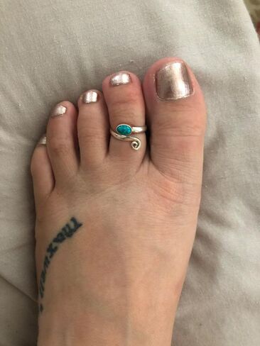 Turquoise Stone Toe rings - 925 Sterling Silver Toe ring- Midi Ring Girls Women Body Jewelry Adjustable Toe Ring Handmade Toe Ring Natural Gemstone Toe Rings in Saudi Arabia