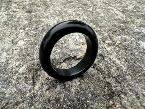 Natural Black Obsidian Rings, Size 9 in Saudi Arabia