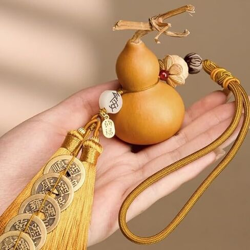 Five Feperors Coins Swourd Pendant مع عقدة ميمونة - سلسلة عملة النحاس النقية الأصلية ، تصميم الفم المفتوح لغرفة المعيشة التي تواجه النافذة أو باب الدخول in Saudi Arabia