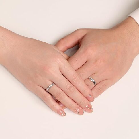Meissa Sterling Silver Wedding Ring مجموعة خواتم الخطبة للنساء وعد الرجال بحلقات مطابقة للأزواج هدايا مجوهرات عيد الحب في عيد الحب in Saudi Arabia