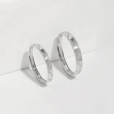 Meissa Sterling Silver Wedding Ring مجموعة خواتم الخطبة للنساء وعد الرجال بحلقات مطابقة للأزواج هدايا مجوهرات عيد الحب في عيد الحب in Saudi Arabia