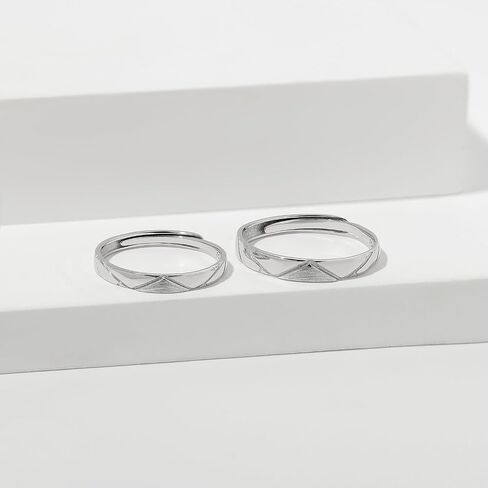 Meissa Sterling Silver Wedding Ring مجموعة خواتم الخطبة للنساء وعد الرجال بحلقات مطابقة للأزواج هدايا مجوهرات عيد الحب في عيد الحب in Saudi Arabia