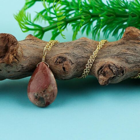 Natural Obsidian Pendant Necklace | Handmade Jewelry | Gold Plated Chain | Healing Crystal | Chakra Stone | Cabochon Dainty Jewelry | Gift for Women | 18inch in Kuwait