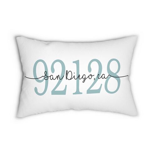 وسادة عنوان مخصصة مخصصة الرمز البريدي City Lumbar Pillow لمدخل مقعد Housewarming House House Elining Home Home Gift in Kuwait