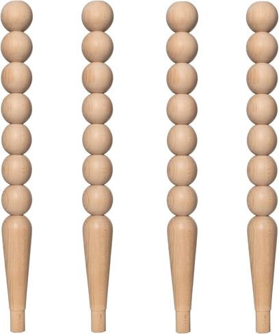 Beech Farmhouse Wood Table Leg - Unfinished - DIY Furniture - Turned Wooden Leg (18 Inch / 45 cm) in Saudi Arabia