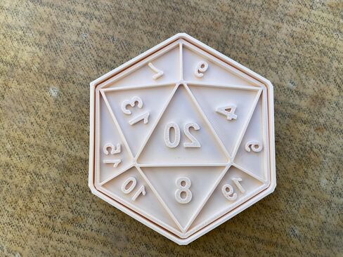 RPG Dice Cookie Cutter | D20 Role-Playing Game Baking Tool | Tabletop RPG Party Cookies | 3D Printed PLA | DnD, TTRPG, Fantasy Themed Baking in Saudi Arabia