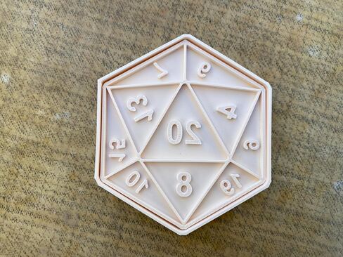RPG Dice Cookie Cutter | D20 Role-Playing Game Baking Tool | Tabletop RPG Party Cookies | 3D Printed PLA | DnD, TTRPG, Fantasy Themed Baking in Saudi Arabia