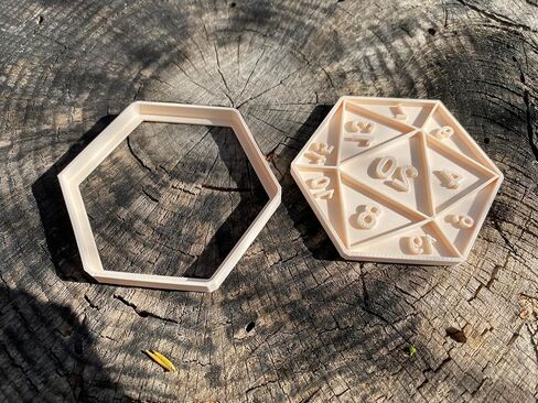 RPG Dice Cookie Cutter | D20 Role-Playing Game Baking Tool | Tabletop RPG Party Cookies | 3D Printed PLA | DnD, TTRPG, Fantasy Themed Baking in Saudi Arabia