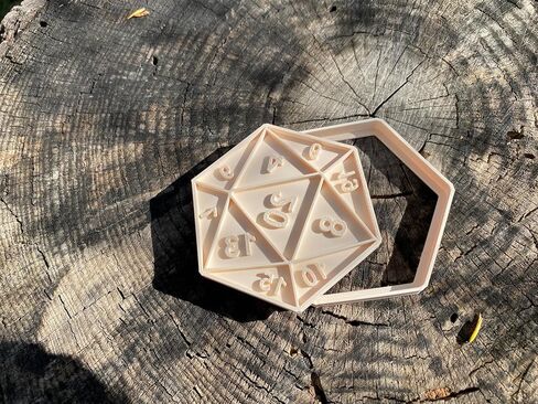 RPG Dice Cookie Cutter | D20 Role-Playing Game Baking Tool | Tabletop RPG Party Cookies | 3D Printed PLA | DnD, TTRPG, Fantasy Themed Baking in Saudi Arabia