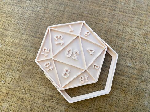 RPG Dice Cookie Cutter | D20 Role-Playing Game Baking Tool | Tabletop RPG Party Cookies | 3D Printed PLA | DnD, TTRPG, Fantasy Themed Baking in Saudi Arabia