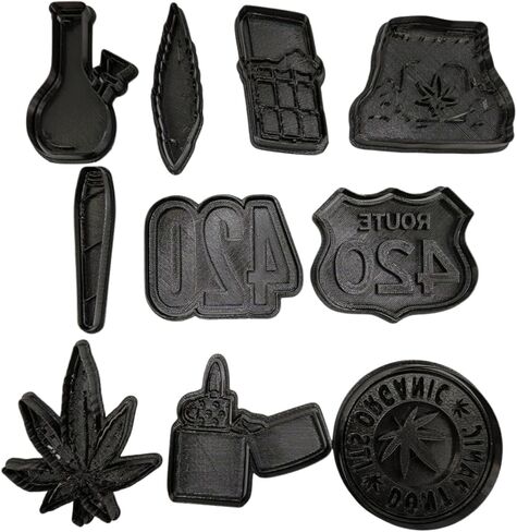 420 Weed Cookie Cutter Set 10 Pack Set Marijuana Leaf Made In USA in Saudi Arabia