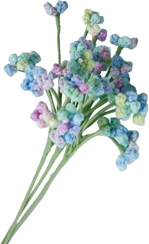 Crochet Baby’s Breath Artificial Flowers, 3 PCS Handmade Gypsophila Babies Breath Flower Bouquet, Babys Breath Flower for DIY Party Wedding Floral Arrangement, Garlands or Home Decor (Blue) in Saudi Arabia
