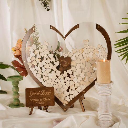 Personalized Wedding Guest Book Alternative - Wooden Tree of Life with Signature Leaves - Custom Name & Date Guestbook Sign – Unique Rustic Wedding Decor in Saudi Arabia