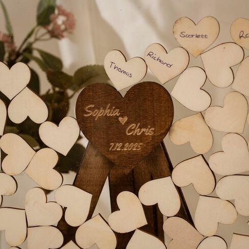 Personalized Wedding Guest Book Alternative - Wooden Tree of Life with Signature Leaves - Custom Name & Date Guestbook Sign – Unique Rustic Wedding Decor in Saudi Arabia