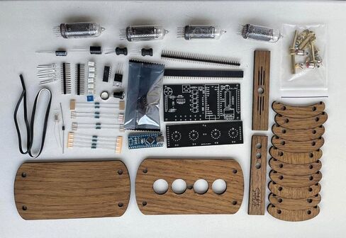 Nixie Tube Clock Kit DIY IN14 (With tubes) and Wooden Enclosure. (12 hours format) in Saudi Arabia