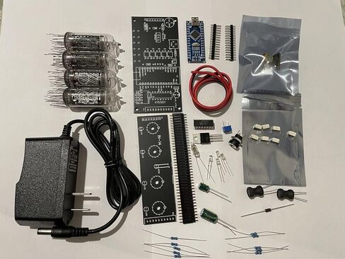 Nixie Tube Clock Kit DIY IN14 (With tubes) and Wooden Enclosure. (12 hours format) in Saudi Arabia
