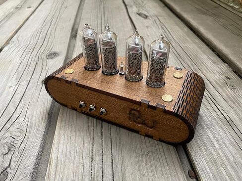 Nixie Tube Clock Kit DIY in14 GoFRA (مع أنابيب) وعلاج خشبي. (تنسيق 12 ساعة) in Kuwait