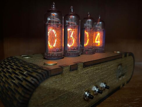 Nixie Tube Clock Kit DIY in14 GoFRA (مع أنابيب) وعلاج خشبي. (تنسيق 12 ساعة) in Kuwait
