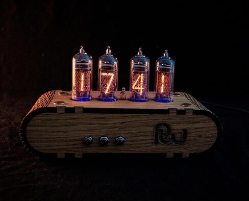Nixie Tube Clock Kit DIY in14 GoFRA (مع أنابيب) وعلاج خشبي. (تنسيق 12 ساعة) in Kuwait