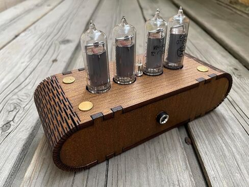 Nixie Tube Clock Kit DIY in14 GoFRA (مع أنابيب) وعلاج خشبي. (تنسيق 12 ساعة) in Kuwait