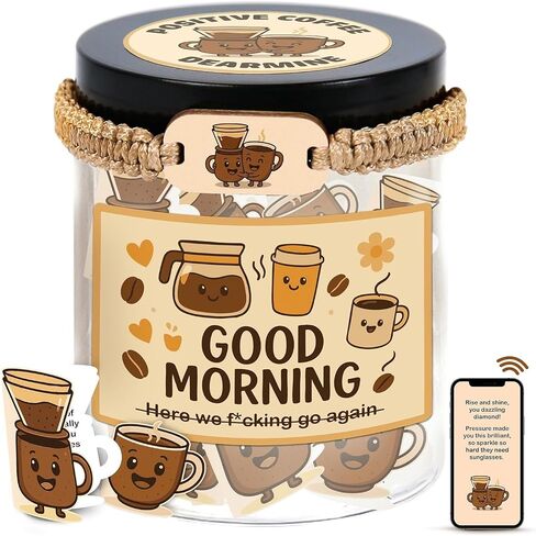 60 Positive Coffee Cards Jar, Coffee Gifts For Women and Men, Coffee Lover Gifts for Women, Men, Dad And Mom, Coffee Gifts, Coffee Gifts For Women, Emotional Support Latte in Kuwait