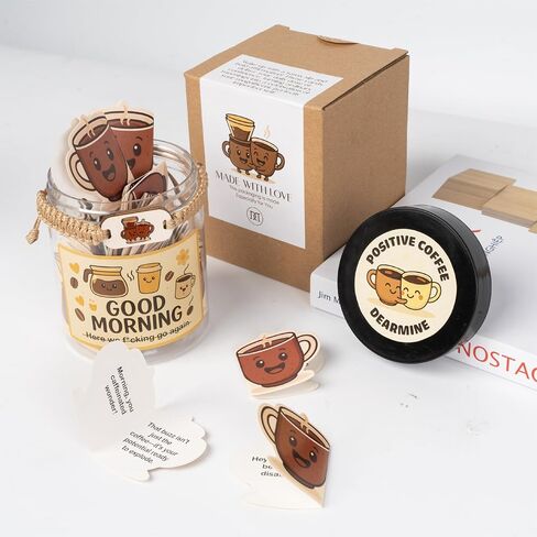 60 Positive Coffee Cards Jar, Coffee Gifts For Women and Men, Coffee Lover Gifts for Women, Men, Dad And Mom, Coffee Gifts, Coffee Gifts For Women, Emotional Support Latte in Kuwait